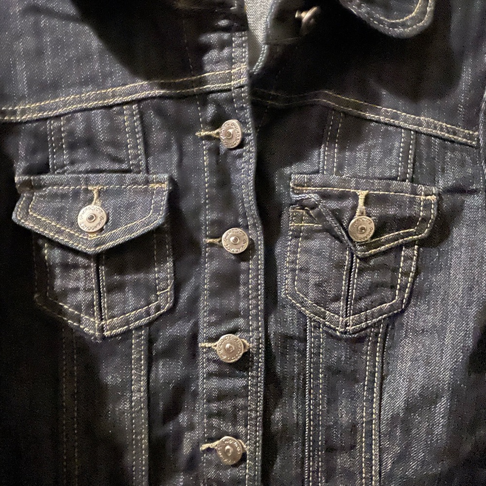 Y2K Black Denim Button-Up Dress - Picture 3 of 4